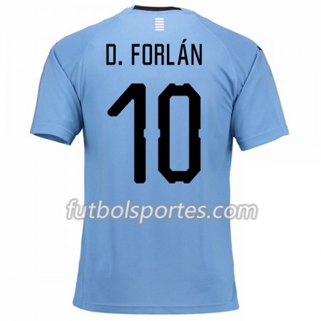 Camisetas Uruguay D.Forlan 10 Primera Equipacion Mundial 2018